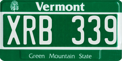 VT license plate XRB339