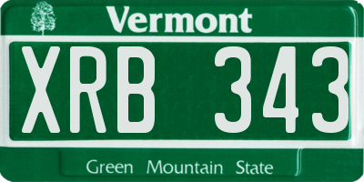 VT license plate XRB343
