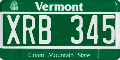 VT license plate XRB345