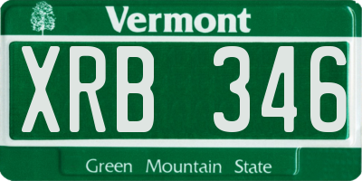 VT license plate XRB346