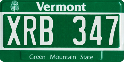 VT license plate XRB347