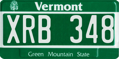 VT license plate XRB348