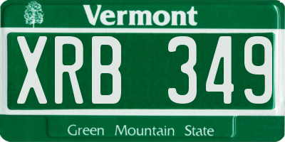 VT license plate XRB349