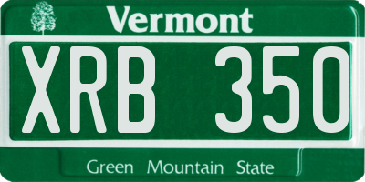 VT license plate XRB350