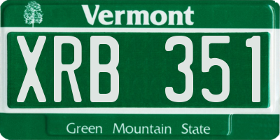 VT license plate XRB351