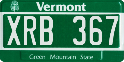 VT license plate XRB367