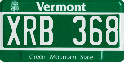 VT license plate XRB368