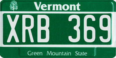 VT license plate XRB369