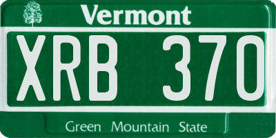 VT license plate XRB370