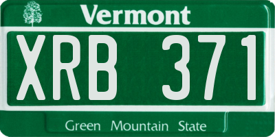 VT license plate XRB371