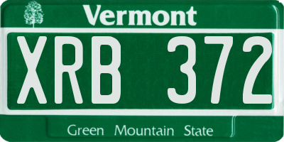 VT license plate XRB372