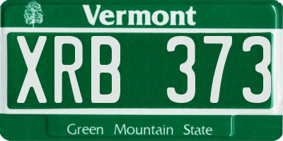 VT license plate XRB373