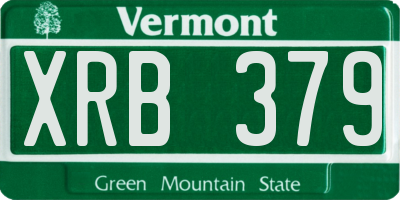 VT license plate XRB379