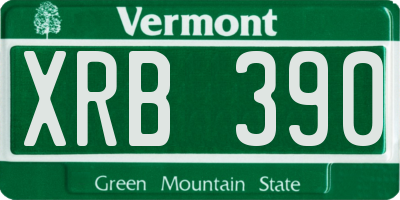 VT license plate XRB390
