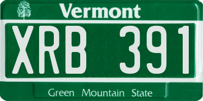 VT license plate XRB391