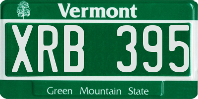 VT license plate XRB395
