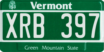 VT license plate XRB397