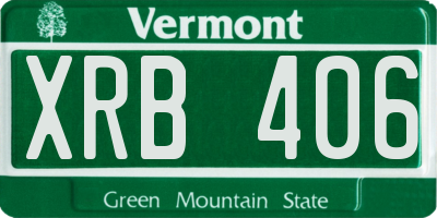 VT license plate XRB406