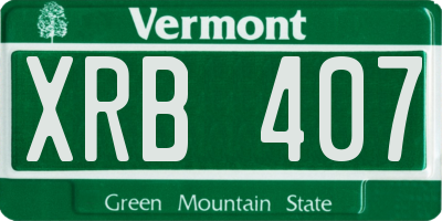 VT license plate XRB407