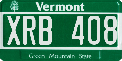 VT license plate XRB408