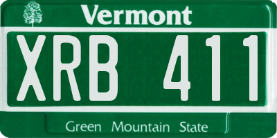 VT license plate XRB411