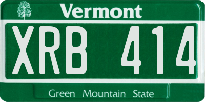 VT license plate XRB414