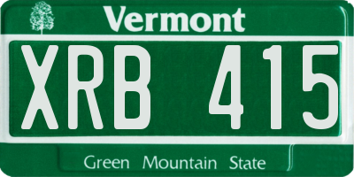VT license plate XRB415