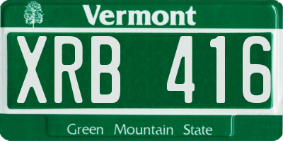 VT license plate XRB416