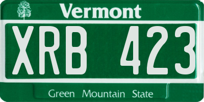 VT license plate XRB423