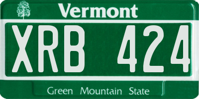 VT license plate XRB424