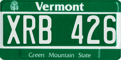 VT license plate XRB426