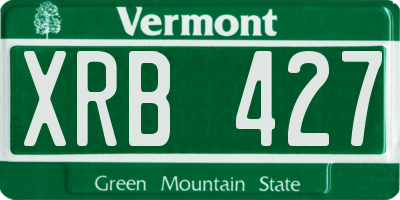 VT license plate XRB427