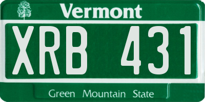 VT license plate XRB431