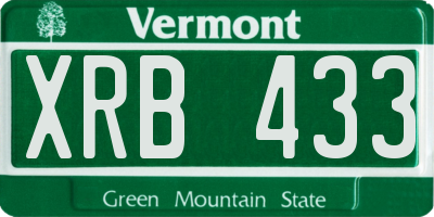 VT license plate XRB433