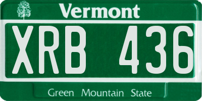 VT license plate XRB436