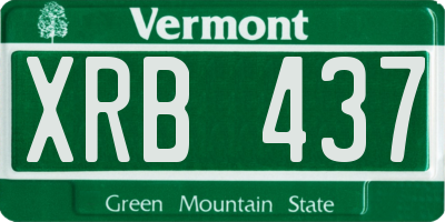 VT license plate XRB437
