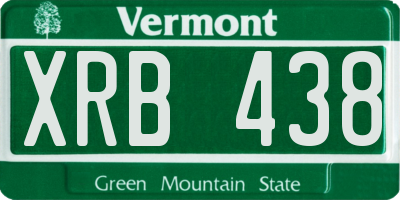 VT license plate XRB438
