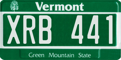 VT license plate XRB441