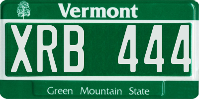 VT license plate XRB444