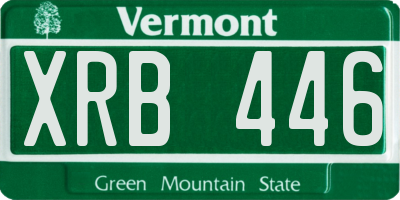 VT license plate XRB446