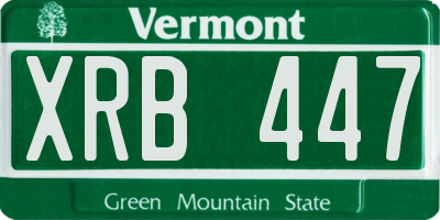 VT license plate XRB447