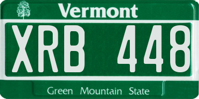 VT license plate XRB448