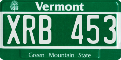 VT license plate XRB453