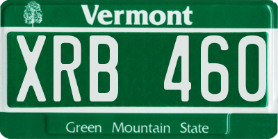 VT license plate XRB460