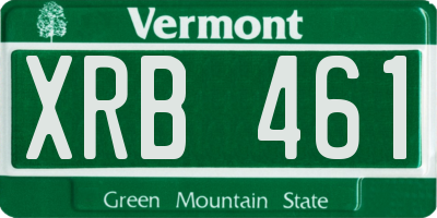 VT license plate XRB461