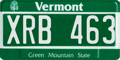 VT license plate XRB463