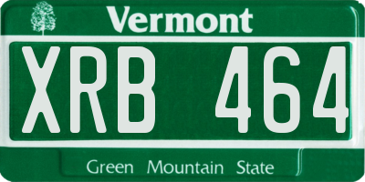 VT license plate XRB464