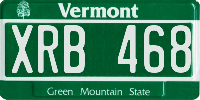 VT license plate XRB468