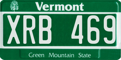 VT license plate XRB469