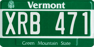VT license plate XRB471